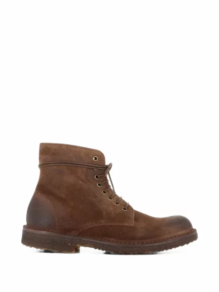 Botine Astorflex cu șireturi din piele de căprioară maro