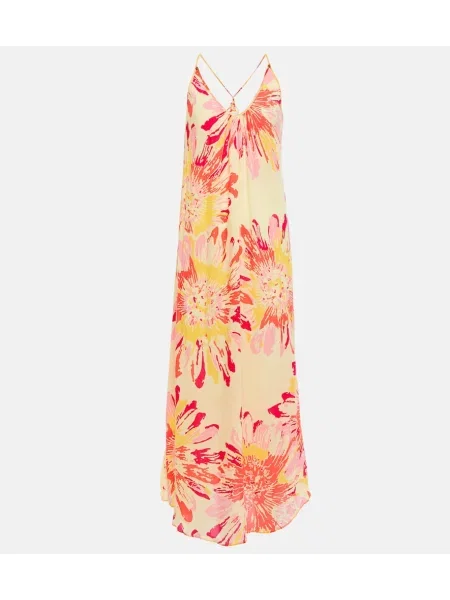 Rochie midi Poupette St Barth cu model floral până la genunchi de costum