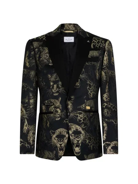Sacou Philipp Plein din jacard negru