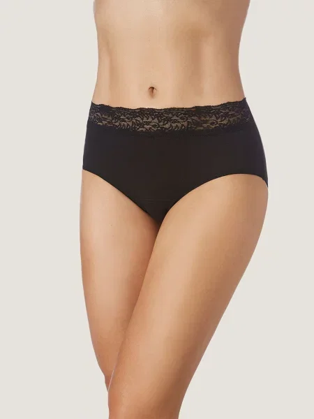 Zd ZERO DEFECTS Chiloți Atenea lace high waist Soy fiber' negru