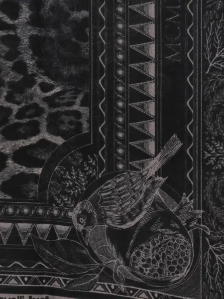 Fular Just Cavalli cu imagine cu model leopard negru