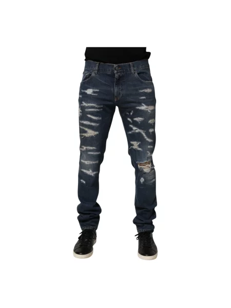 Skinny jeansy skinny Dolce And Gabbana niebieskie