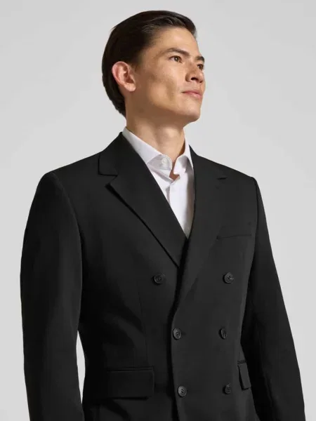 Marynarka garniturowa o kroju regular fit z dodatkiem Model LIAM' Selected Homme czarna