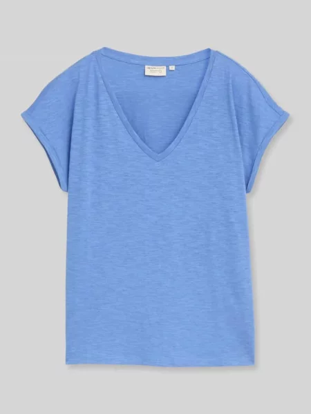 Męski t-shirt o kroju regular fit z czystej bawełny Tom Tailor Denim niebieska