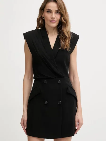 Karl Lagerfeld rochie mini mulată negru