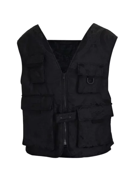 Matlasat vestă Dolce & Gabbana cu model paisley negru