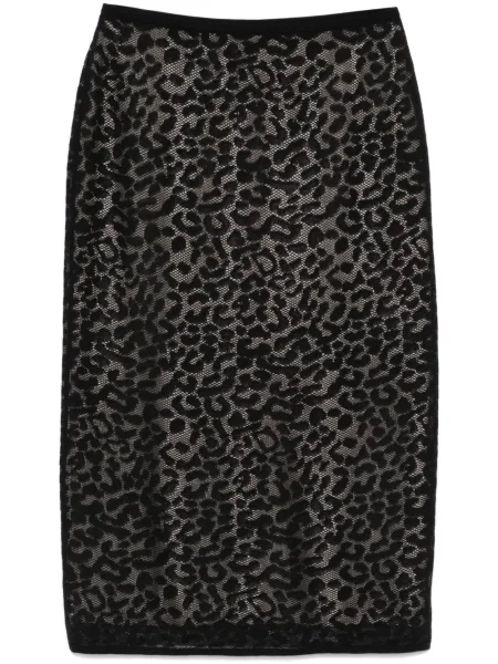 Fustă midi Theory din dantelă până la genunchi negru