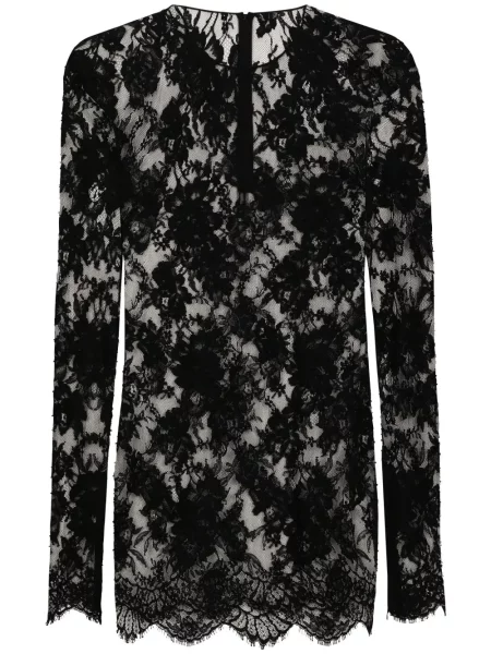 Риза Dolce & Gabbana с дантела черно