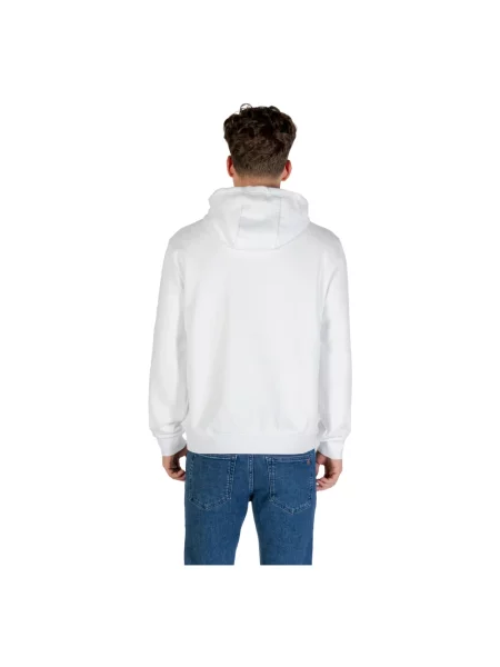 Bluza z kapturem Emporio Armani Ea7 z kapturem z nadrukiem biała