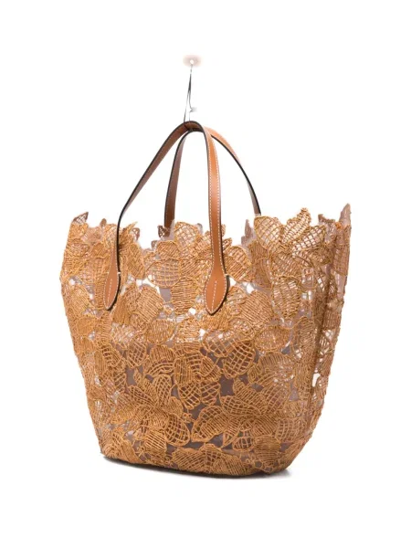 Шопинг чанта Ermanno Scervino на цветя с дантела