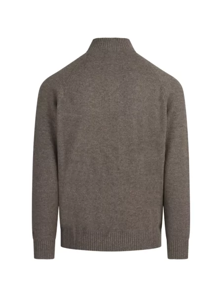 Cardigan Mc2 Saint Barth cu guler înalt bej