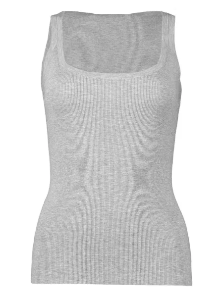 Podkoszulka Michael Kors Collection dzwony prążkowana w kwiatki biała