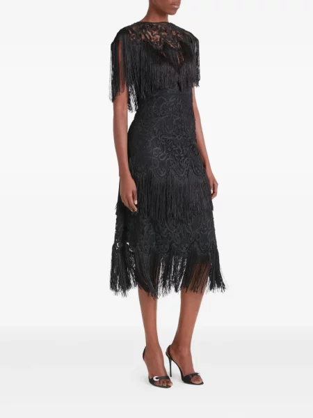 Rochie midi Temperley London până la genunchi de costum negru