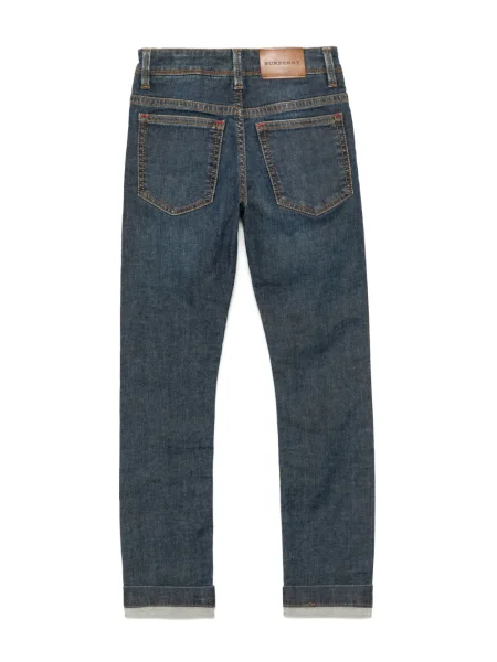 Jeansy straight leg dziecięce Burberry niebieskie