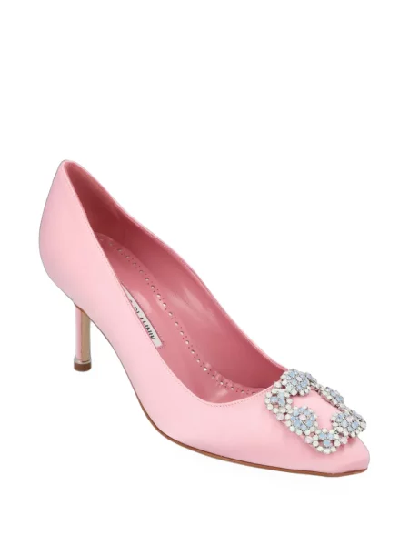 Bateliai Manolo Blahnik su sagtimis rožinė