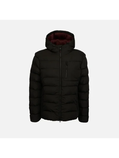 Пухено яке Geox със змийски принт черно