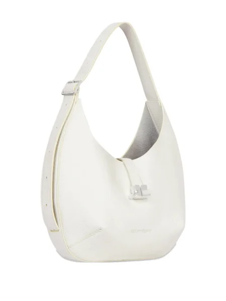 Geanta hobo Courreges din piele alb