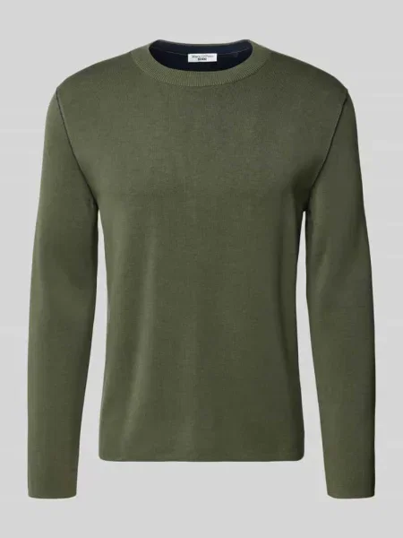 Sweter z dzianiny kroju regular fit z mieszanki bawełny Marc O'polo Denim khaki