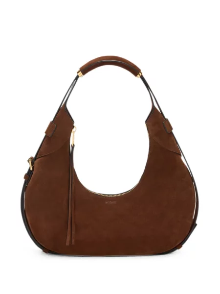 Geantă Moschino din piele de căprioară maro