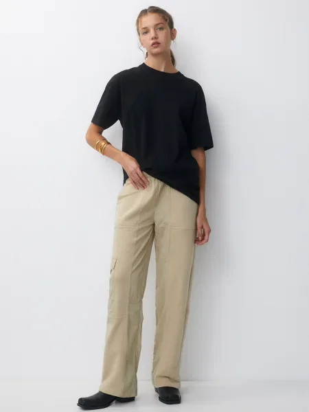 Pull&Bear Cargo nadrágok homok