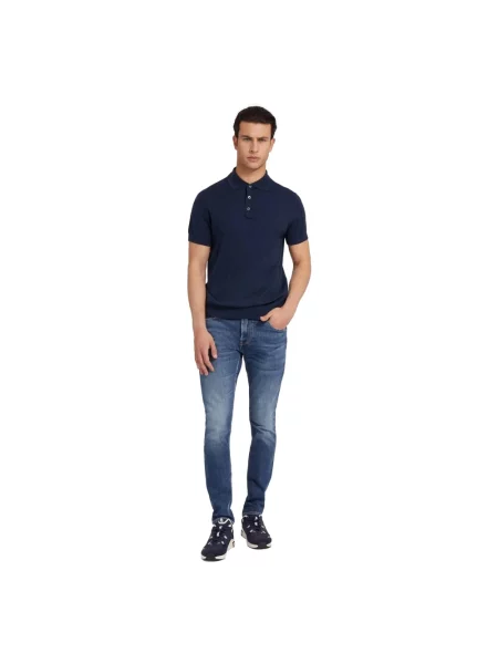 Guess Jeansy Chris Granatowy Super Skinny Fit niebieskie