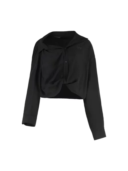 Lniana koszula Balenciaga czarna