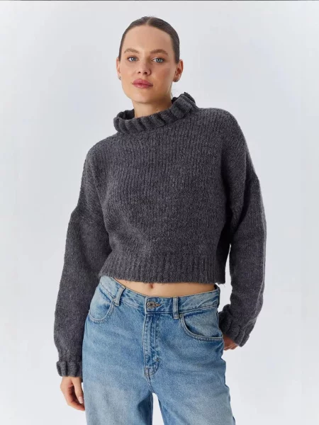 MixRay Svetr Pullover tmavě šedá