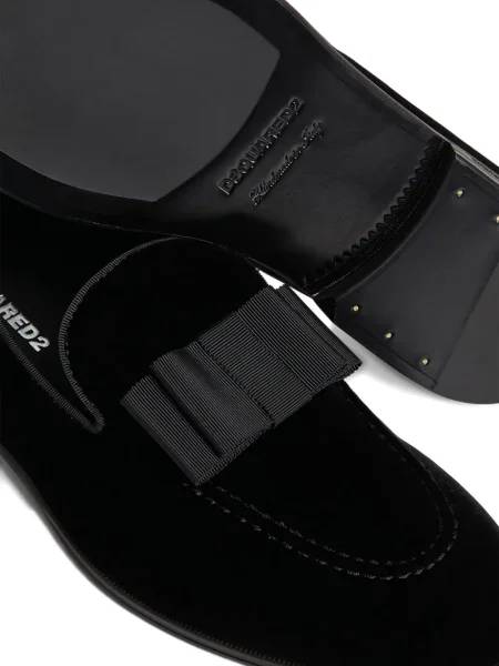 Pantofi loafer Dsquared2 cu funde de catifea negru