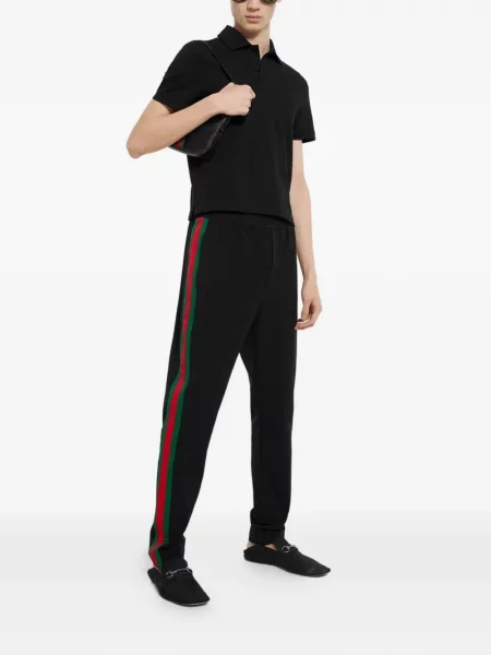 Polo Gucci cu broderie negru