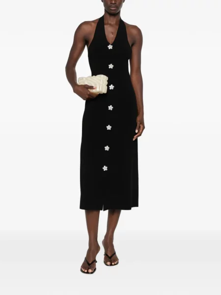 Rochie midi Maje cu model floral negru