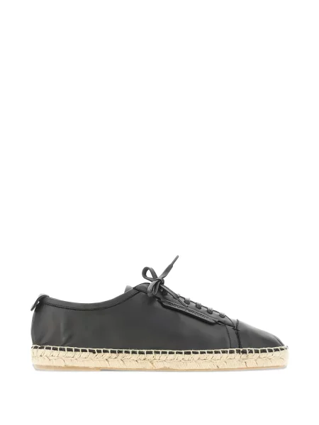 Espadrile Emporio Armani cu șireturi din dantelă negru