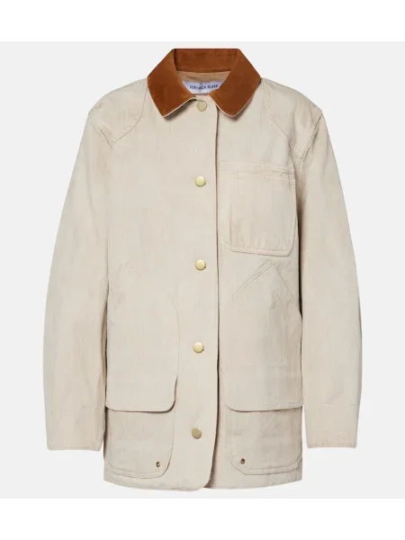 Geacă Veronica Beard din piele de căprioară bej