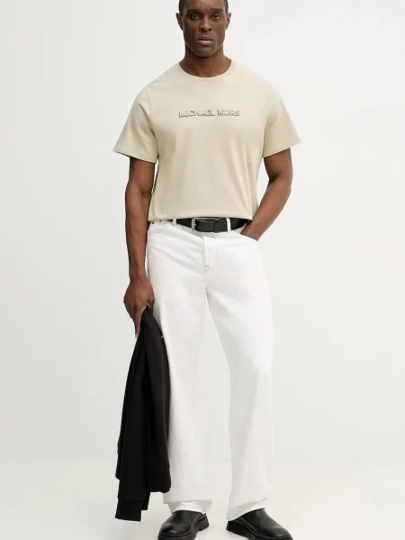 Michael Kors t-shirt z aplikacją beżowy