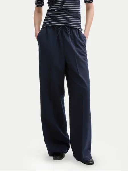 TOM TAILOR DENIM Ráncos nadrág sötétkék