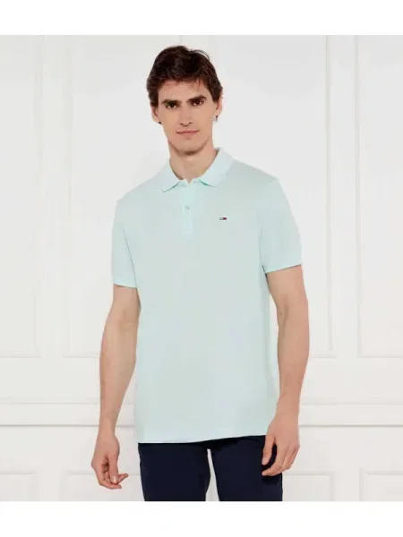 Tommy Jeans Pólóing Slim Fit zöld