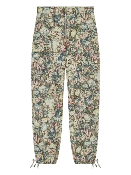 Pantaloni Ganni cu model floral cu imagine