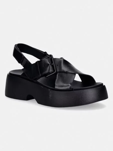 Usnjeni sandali Camper Tasha črna