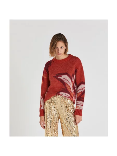 Sweter Patrizia Pepe z cekinami czerwony