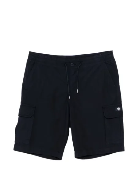 Pantaloni scurți cargo Emporio Armani cu autograf albastru