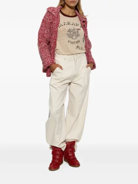 Cardigan Marant Etoile tricotate chunky roșu
