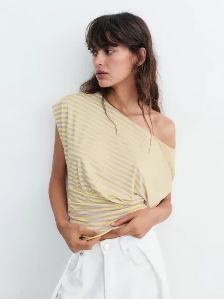 Pull&Bear Tričko svetložltá / svetlofialová