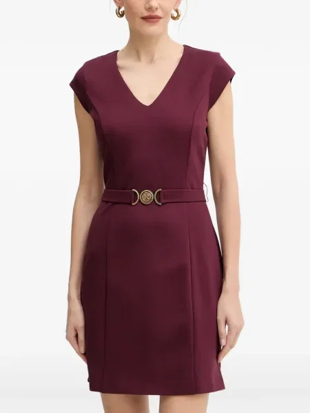 Rochie mini Guess cu decolteu în V violet