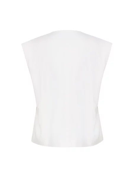 Gestuz kamizelka z domieszką lnu jednorzędowa biały