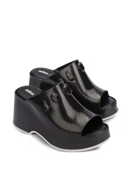 Papuci tip mules Melissa X Undercover cu strasuri negru
