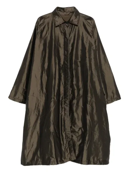 Jedwabny płaszcz Christian Peau zielony