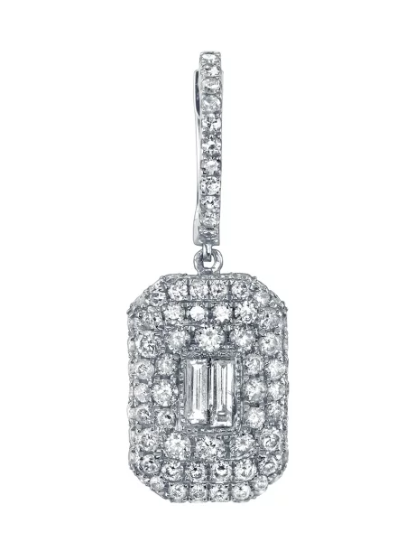 Aur alb diamant cercei Shay alb