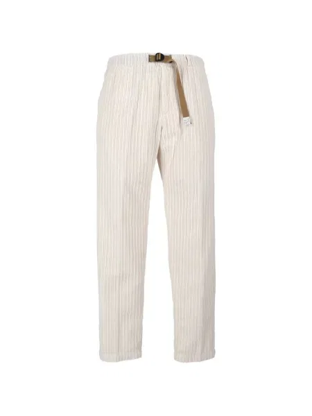 Pantaloni White Sand de catifea cord cu dungi alb