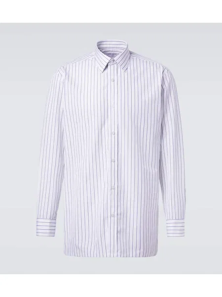 Pruhovaná poplínová košile Charvet bílá