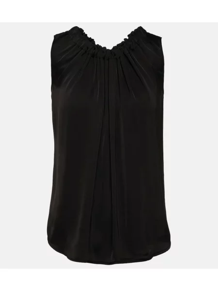 Top Velvet din satin negru