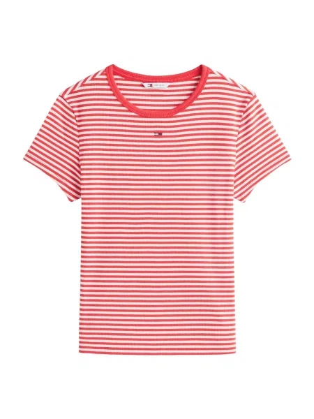 Tommy Jeans Tricou ESSENTIAL / alb roșu